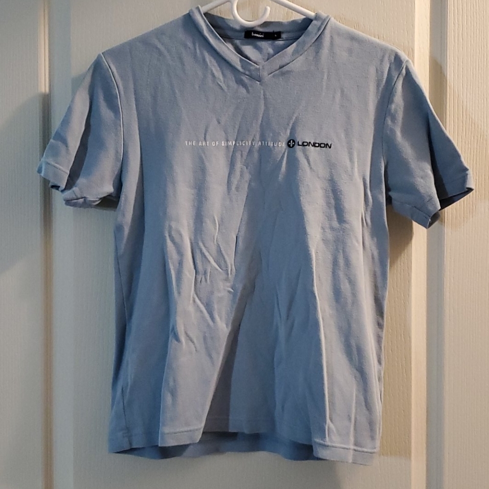 Bossini London V Neck Blue Mens T-Shirt